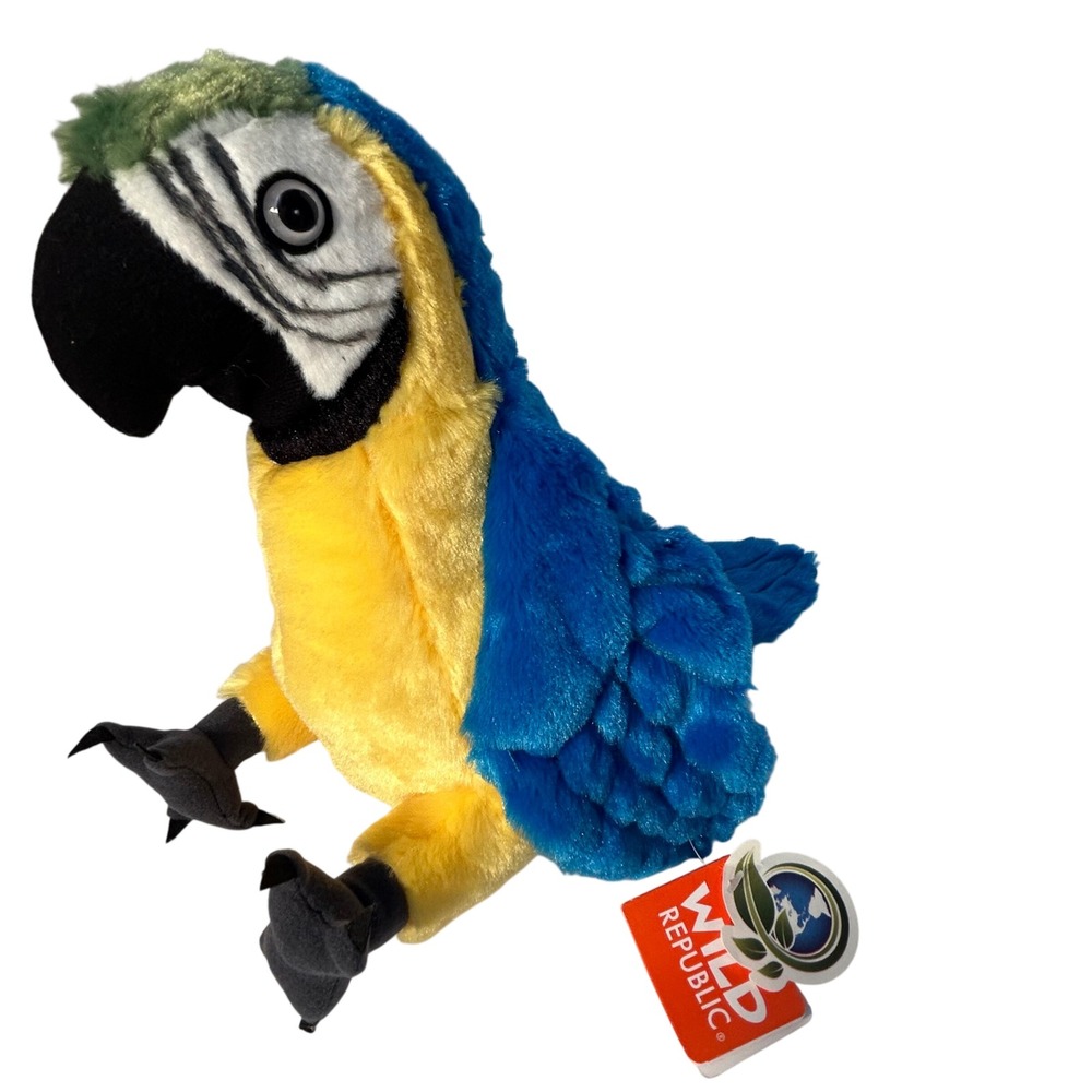 Wild Republic‎ Cuddlekins Blue Yellow Macaw Parrot Plush Stuffed Animal Toy